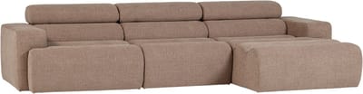 WOOOD Novi Chaise Longue Bank Rechts - Polyester - Taupe