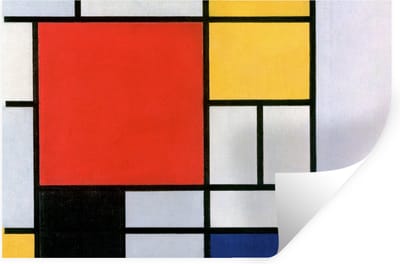 Muurstickers - Sticker Folie - Kunst - Mondriaan - Oude meesters - Compositie 2 - 30x20 cm - Plakfolie - Muurstickers Kinderkamer - Zelfklevend Behang - Zelfklevend behangpapier - Stickerfolie