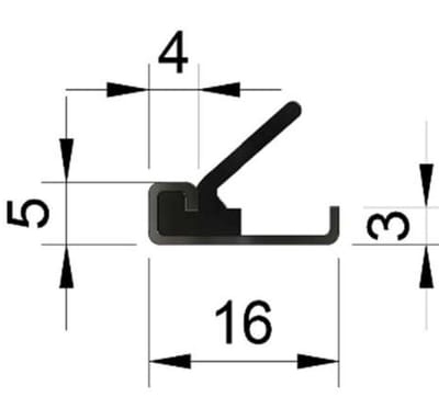 Tochtprofiel A4g In De Sponning 16Mm 2300Mm