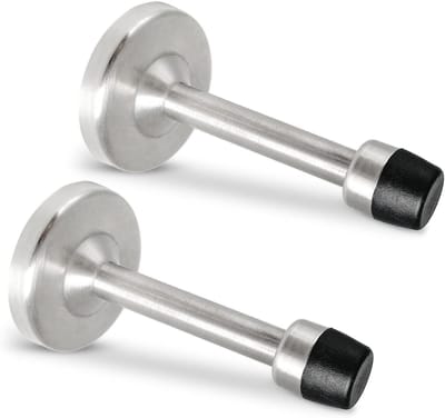 Deurstoppers Set - Deurhouders Muur - Muren Beschermen - Roestvrij Staal - 10 cm - Geborsteld Nikkel