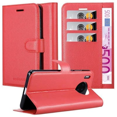 Cadorabo Hoesje geschikt voor Huawei MATE 30 in KARMIJN ROOD - Beschermhoes met magnetische sluiting, standfunctie en kaartvakje Book Case Cover Etui