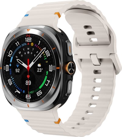 By Qubix - smartwatch bandje - Compatible Samsung bandje - Wave Sport Band - Starlight Cream - Geschikt voor Samsung Galaxy Watch Ultra / Ultra 2 - 47mm