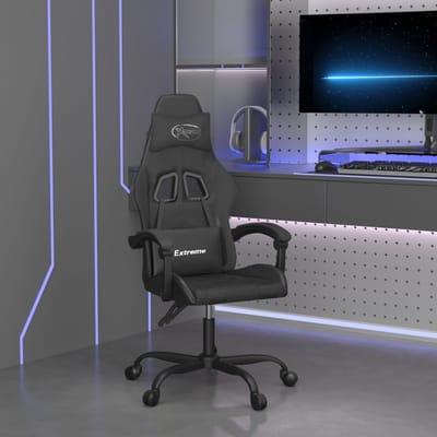 vidaXL - Gamestoel - draaibaar - kunstleer - zwart
