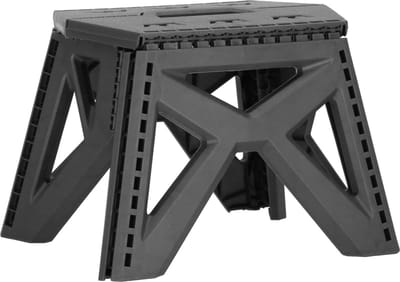 Springos Vouwkruk - Inklapbaar - Platform - Multifunctioneel - Tot 150 Kg - 33,5 Cm - Zwart