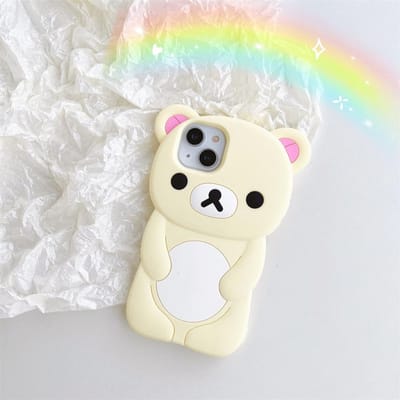 Voor iPhone 17 16 15 14 13 12 11 Pro Max SE 6 7 8 Plus Kawaii Rilakkuma Sleutelhangers Siliconen Zachte Cover Poppetje Sleutelhangers Telefoonhoesje iPhone 6plus 6splus