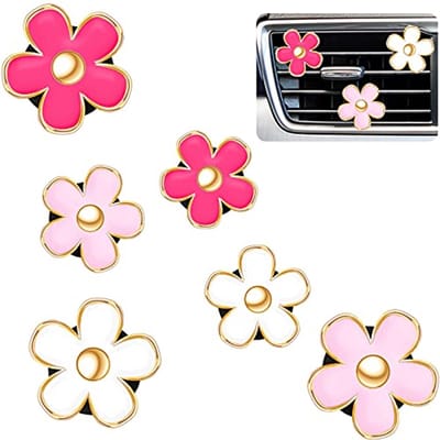 Luchtrooster Clip Accessoires voor Auto - 6 Stuks Madeliefjesbloem met Luchtverfrisser
