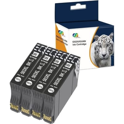 Cartouches d'encre 503XL - OGOUGUAN - Compatible Epson - 4 pièces - Noir et Couleurs - 550 pages noir