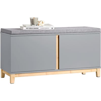 SoBuy Schoenenkast - FSR117-HG - MDF & Bamboo - Max. 150Kg - 90x34x47cm - Grijs