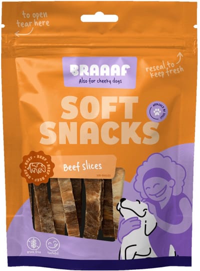 Braaaf Hondensnack Reepjes Rundvlees met Vis - 10 x 85 gr - Voordeelverpakking