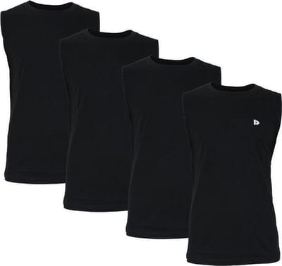 4-Pack Donnay - T-shirt zonder mouw (Stan) - Sportshirt - Heren - Black (020) - maat 4XL