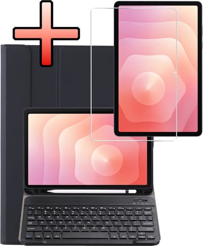Hoes - Geschikt voor Samsung Galaxy Tab S11 - Met Screenprotector - Keyboard Book Cover - Toetsenbord Case - Hoesje - Zwart
