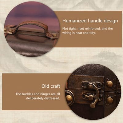 Dailygoods- Opbergdoos Grote Capaciteit - Vintage Houten Koffer - Decoratieve Opbergdoos - Ergonomisch Design - Antislip - Gepersonaliseerd Slot - Opbergkoffer