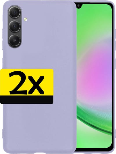 Hoesje - 2 Stuks - Geschikt voor Samsung Galaxy A34 - Sterk & Shockproof - Case Siliconen - Back Cover - Telefoon Hoes - Telefoonhoesjes - Lila