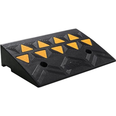 Rampe de Bordure en Caoutchouc Hauteur d'Élévation 4,25  Rampe de Bordure pour Trottoir, Largeur 11,8  Longueur 19,7  Rampe d'Accès pour Bordure, Rampe Robuste en Caoutchouc 15T pour Chariots Élévateurs,