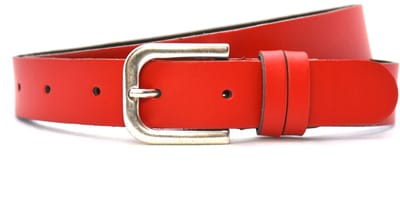 Dames riem Leer- Rood - Breedte 3cm - Mooie dubbele passant - Riemmaat 85 - Totale lengte 100 cm - Nikkelvrije gesp
