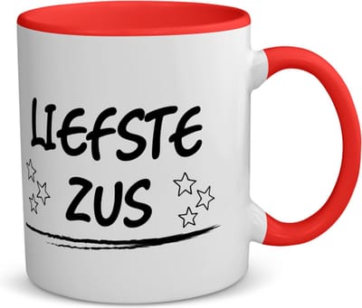 Akyol - liefste zus koffiemok - theemok - rood - Zus - je zus - verjaardagscadeau - cadeau voor zus - gift - kado - 350 ML inhoud