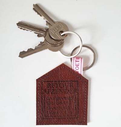 Toetie & Zo Handgemaakte Leren Sleutelhanger Huis - Bruin - Sleutelhouder - Leder