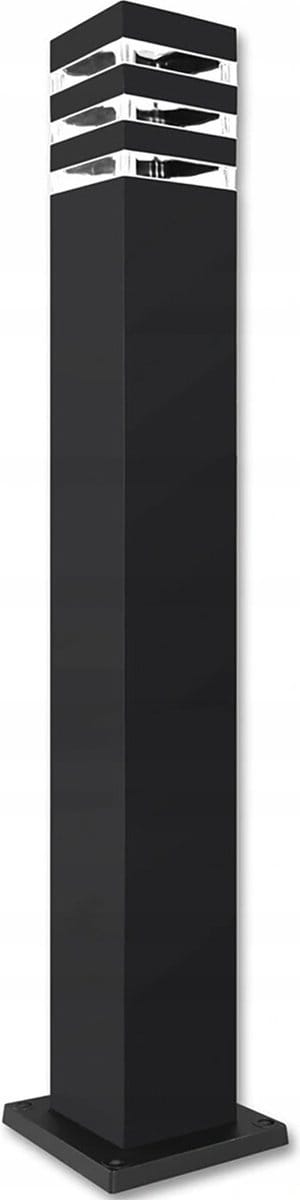 LED Tuinverlichting - Staande Buitenlamp - Aluminium - Mat Zwart - E27 Fitting - Vierkant - 80cm
