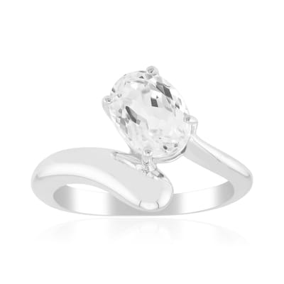 Cavill - Zilveren Ring 925 Sterling met Witte Kunziet 1,471 ct - Ovaal Geslepen Edelsteen uit Afghanistan - Elegante Damesring met Palladiumrand