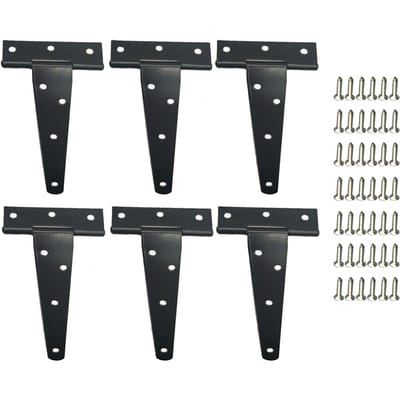 6 stuks 5 inch T-scharnieren Verzinkt IJzer Schuurdeur Poortscharnieren Sleufgelagerd Deur