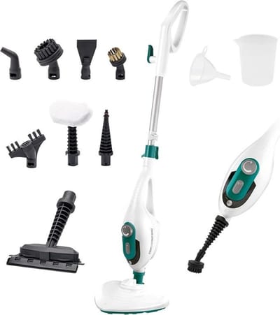 SCH® Stoomreiniger vloer - Stoomreiniger - Stoomreinigers - Wit - ‎107cm x 28cm x 25cm