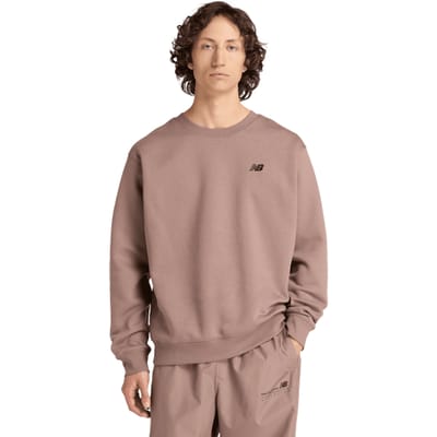 New Balance Linear Graphic Crew Sweatshirts Heren - Bruin - Maat S - Katoen Jersey