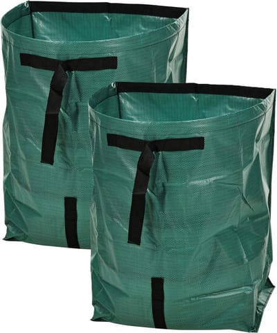 Progarden Tuinafvalzak - 2x - opvouwbaar - rond - groen - 178 liter - bladeren opruimen