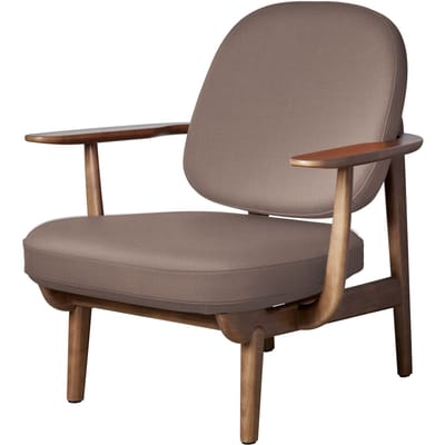 Fritz Hansen Fred Loungefauteuil - JH97 - licht rood uni - eiken walnoot gebeitst