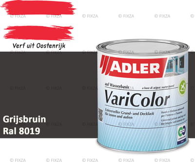ADLER Varicolor Lakverf RAL 8019 – Grijsbruin 750 ml – 2-in-1 Houtverf, Metaalverf en Kunststof Lak voor Binnen & Buiten