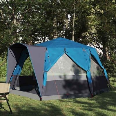 vidaXL - Cabin - Tent - 5-Person - met - dak - Blauw - en - Grijs - 333 - x - 317 - x - 194 - cm