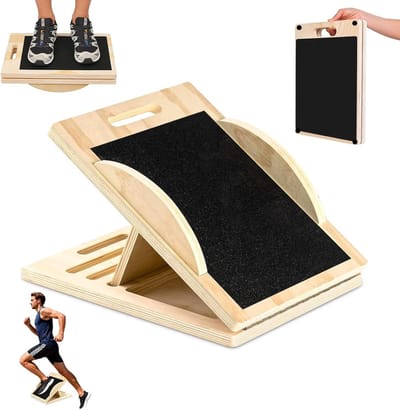 Verstelbare schuine houten plank voor sporttraining en thuisgebruik, 25°-40°, 1.8 cm dik, ideaal voor balans en krachttraining