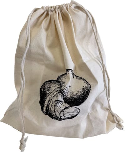 Aardappel Bewaarzak met trekkoord, 40x36 cm, taupe, 100% katoen – 3BMT®
