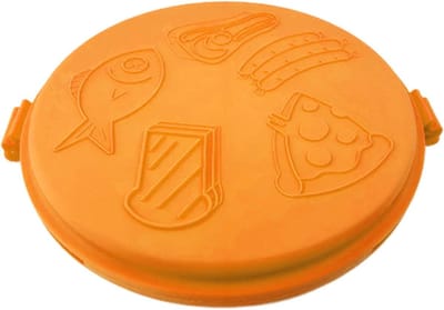 Magnetron Sandwichmaker - Pizzaschaal Rooster - Snel Maaltijden Bereiden - Gelijkmatige Verwarming - 25 cm - Oranje