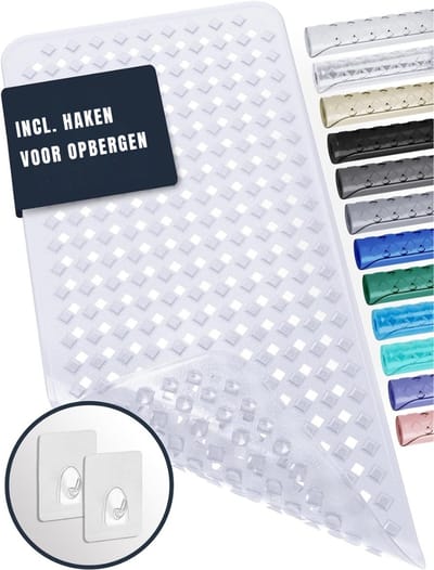 RUX® Badmat antislip voor in bad - Douchemat antislip voor douche - Badmat antislip - Transparant - 88cm x 39cm x 3cm