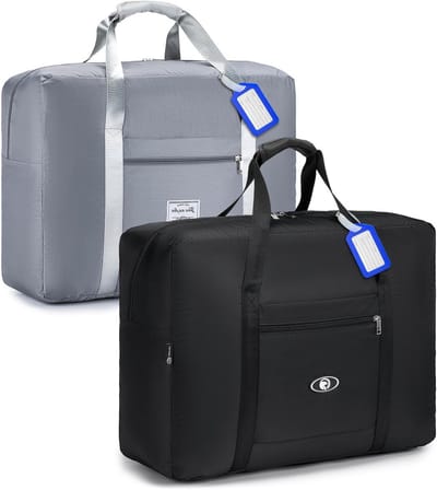 Lichtgewicht Reisbagage 55x40x20cm - Waterdichte Handbagage voor Vliegtuig, Weekender en Opvouwbare Reiszak voor Mannen en Vrouwen met 45L Capaciteit
