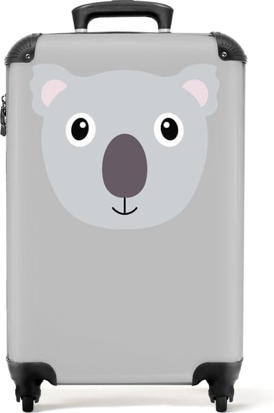 NoBoringSuitcases.com® - Handbagage koffer - Koala grijs - 55x35x25