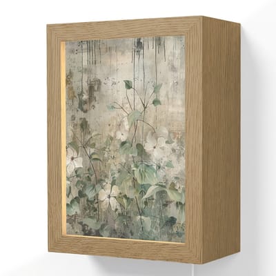 Wandlamp 15x20 cm - Oplaadbaar - Bloemen - Bladeren - Abstract - Modern - Wandlampen binnen woonkamer - Slaapkamer lamp met kabel - Decoratieve nachtlamp - Vloerlamp snoer