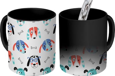 Magische Mok - Foto op Warmte Mokken - Koffiemok - Jongens - Patronen - Hond - Magic Mok - Beker - 350 ML - Theemok