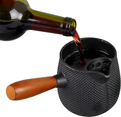 Gietijzeren Waterkoker - Theepot Brouwketel - Dranken Zetten - Houten Handvat - 600 ml - Veelkleurig