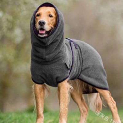 Universele Hondentrui voor de Winter voor Whippet, Greyhound Gezellige Fleece Trui, Jas voor Lurcher En Kleding met Warme Voering, Verstelbare Band M (GRAY,S) grijze kleur