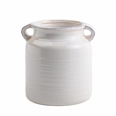 rustieke distressed witte bloemenvaas voor centerpieces keuken kantoor of woonkamer 5,9 "x 16,0 cm