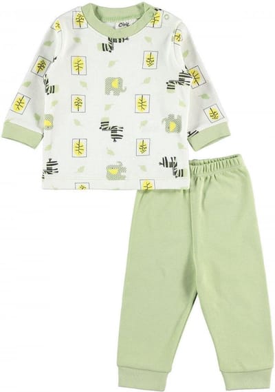Baby pyjama jongens - Dieren zebra olifant Babykleding