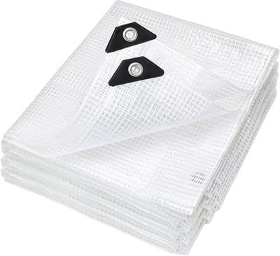 Waterdicht Zeil - Beschermhoes Grid - Tuinonderhoud - Versterkte Hoeken - 4 x 4 m - Transparant
