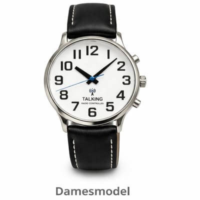 Nederlands sprekend horloge – Radio-gestuurd – leren band- dames
