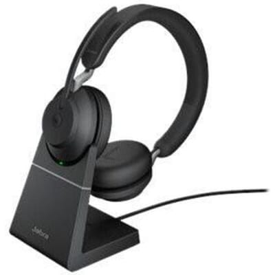 Jabra Evolve2 65 MS On Ear headset Bluetooth Stereo Zwart Volumeregeling, Indicator voor batterijstatus, Microfoon uitschakelbaar (mute) Telefoon