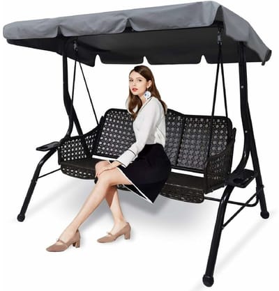 Vervangende luifel voor driezits tuinschommel – Waterdicht Oxford-doek – UV-bestendig – Afmetingen: 195 cm (L) x 125 cm (H) – Vervangende hoes