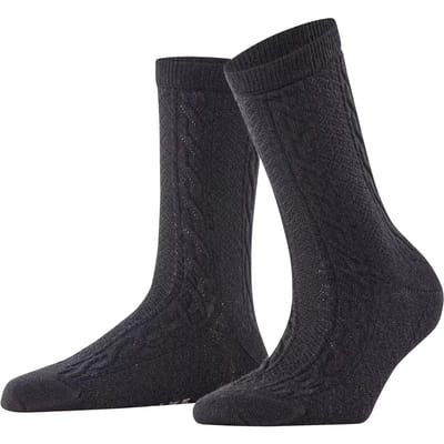 FALKE Declivity eenkleurig wol sokken dames zwart - maat 35-38