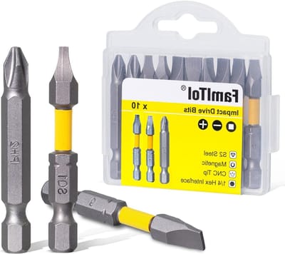 SnelShoppen - 10-delige Vierkante Schroevendraaier Bits Set 1/4 Inch Hex Shank S2 Staal, Magnetisch, 50mm Lengte, Perfect voor Klussen in Huis en Tuin
