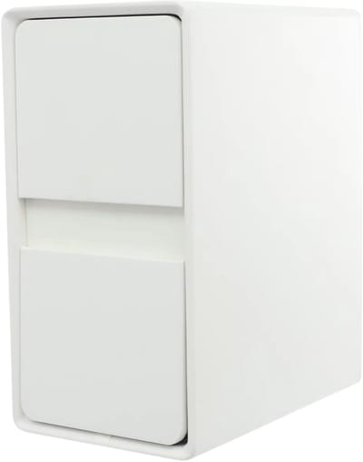 Smal nachtkastje – Voor slaapkamer en woonkamer – modern ontwerp met lades, compact en ruimtebesparend – hout, wit, 25 × 40 × 48 cm