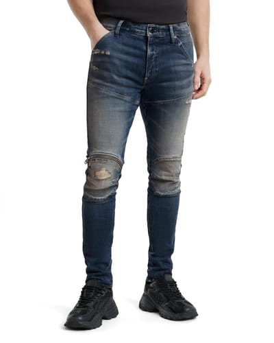 G-Star RAW Heren Jeans 5620 3D Zip Knee Skinny D01252-D634-G848-W29/L30 blauw gray